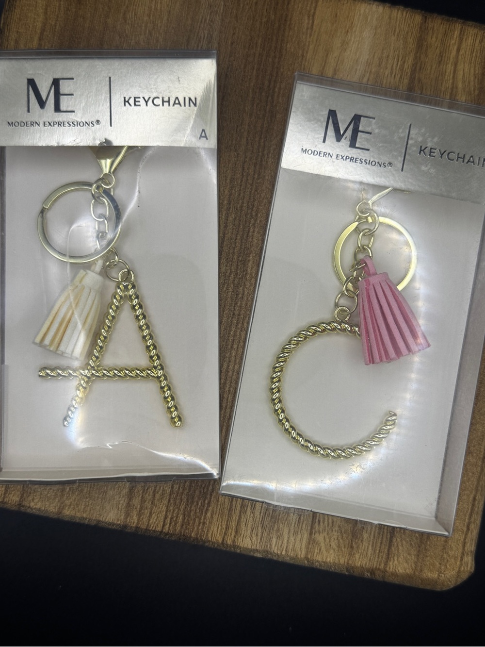 Expressions Gold Letter Keychain with Tassel